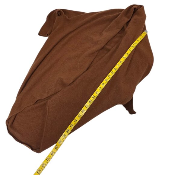 Theory Curved Hem 100% Cashmere Cardigan, Open Front, Brown, Size M/L - Picture 5 of 8